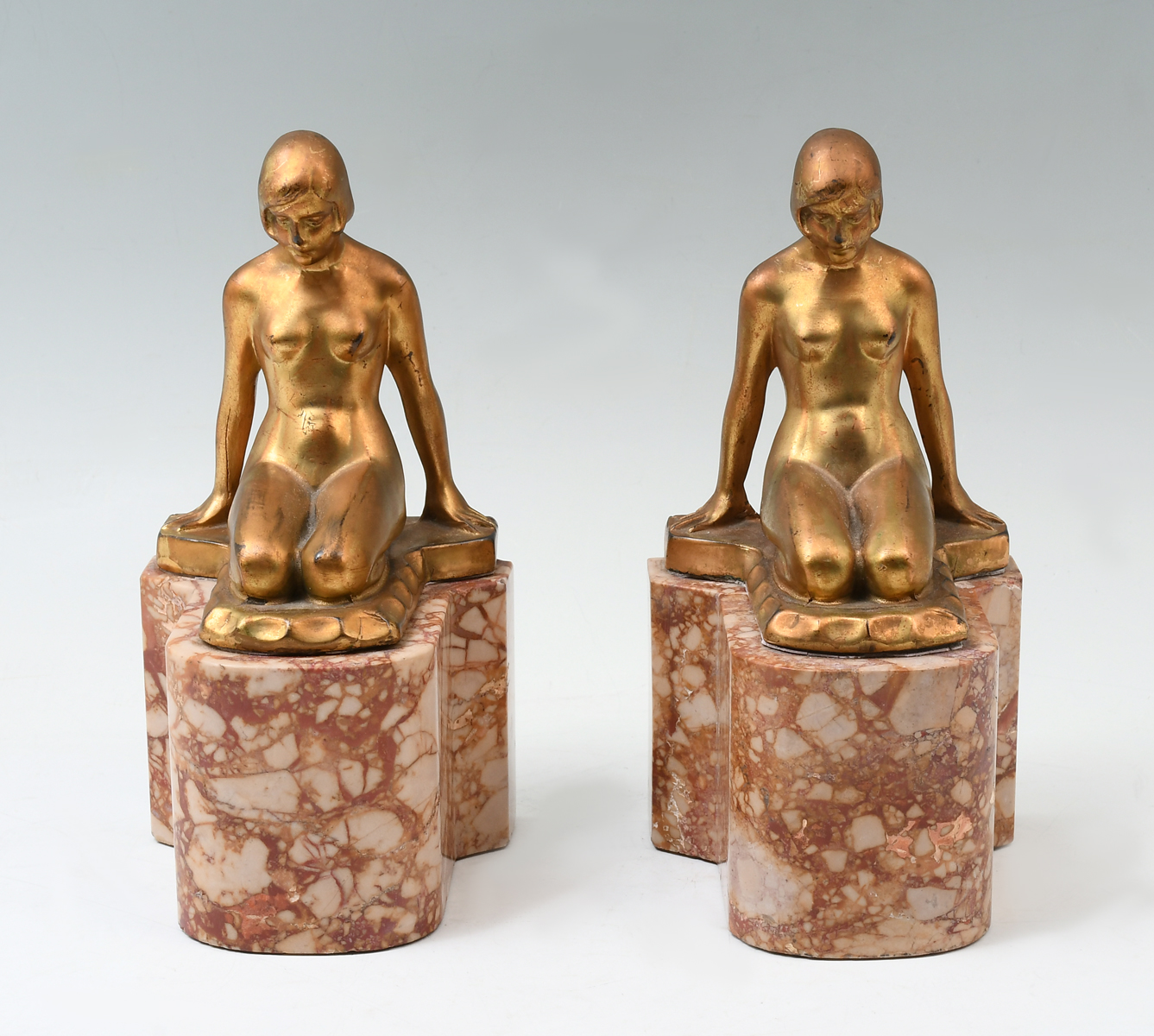 ART DECO NUDE BOOKENDS: Pair of
