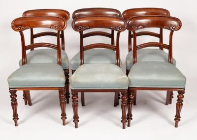 Six Regency mahogany dining chairs,