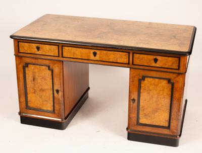 A Victorian walnut and inlaid pedestal