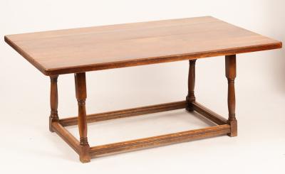 An oak refectory type dining table,