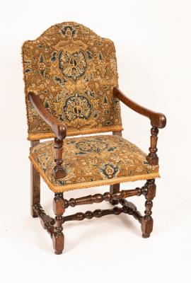 A Flemish walnut armchair, circa