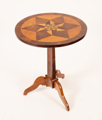 A Continental specimen wood side table,