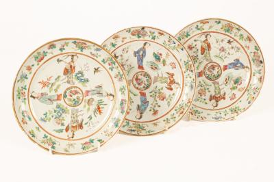 Three Chinese plates, 19th Century,