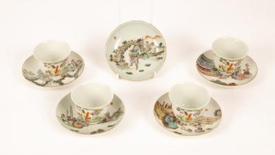 Four sets of Chinese polychrome porcelain