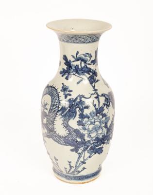 A Chinese blue and white vase, 19th