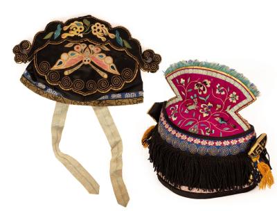 A childs Chinese hat, decorated with