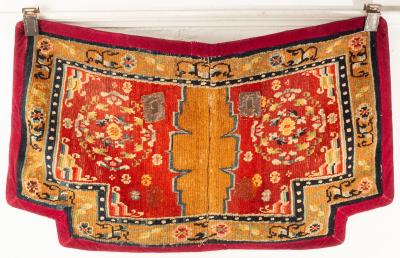 A Tibetan saddle cover, woven in