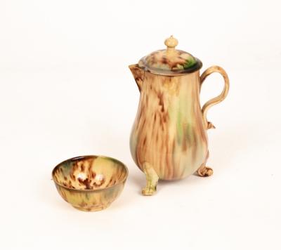 An English creamware Whieldon type jug