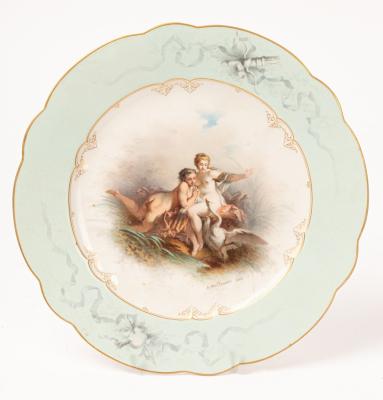 A Sèvres porcelain plate decorated