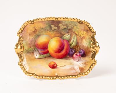 A Royal Worcester oblong dish painted