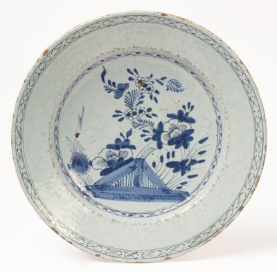 A Delft blue and white dish, 18th Century,
