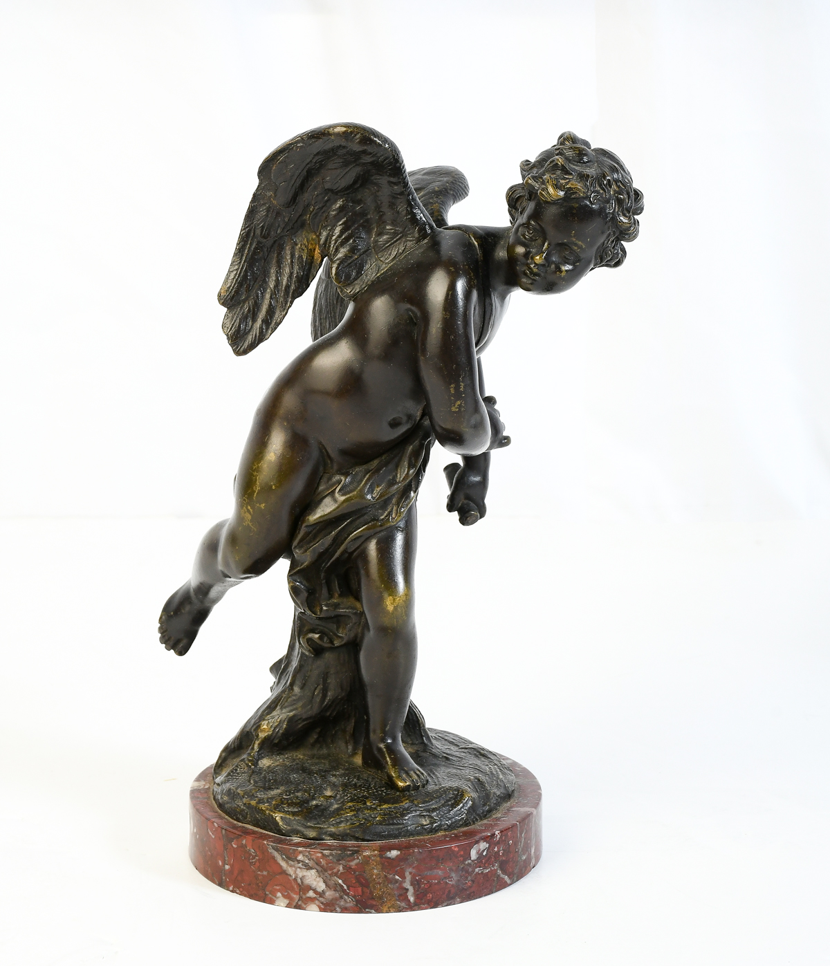 EARLY BRONZE CUPID SCULPTURE SIGNED 36b2a4