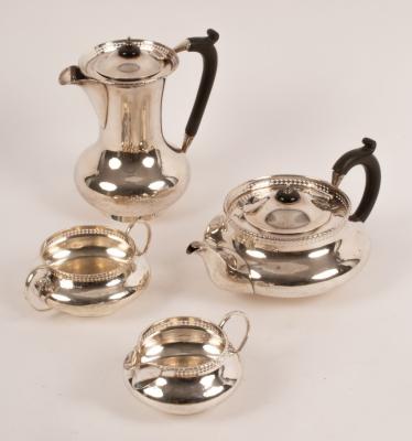 A four piece silver tea set, ES