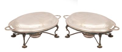A pair of George III oval twin-handled