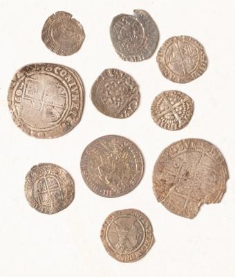 An Elizabeth I sixpence and nine other