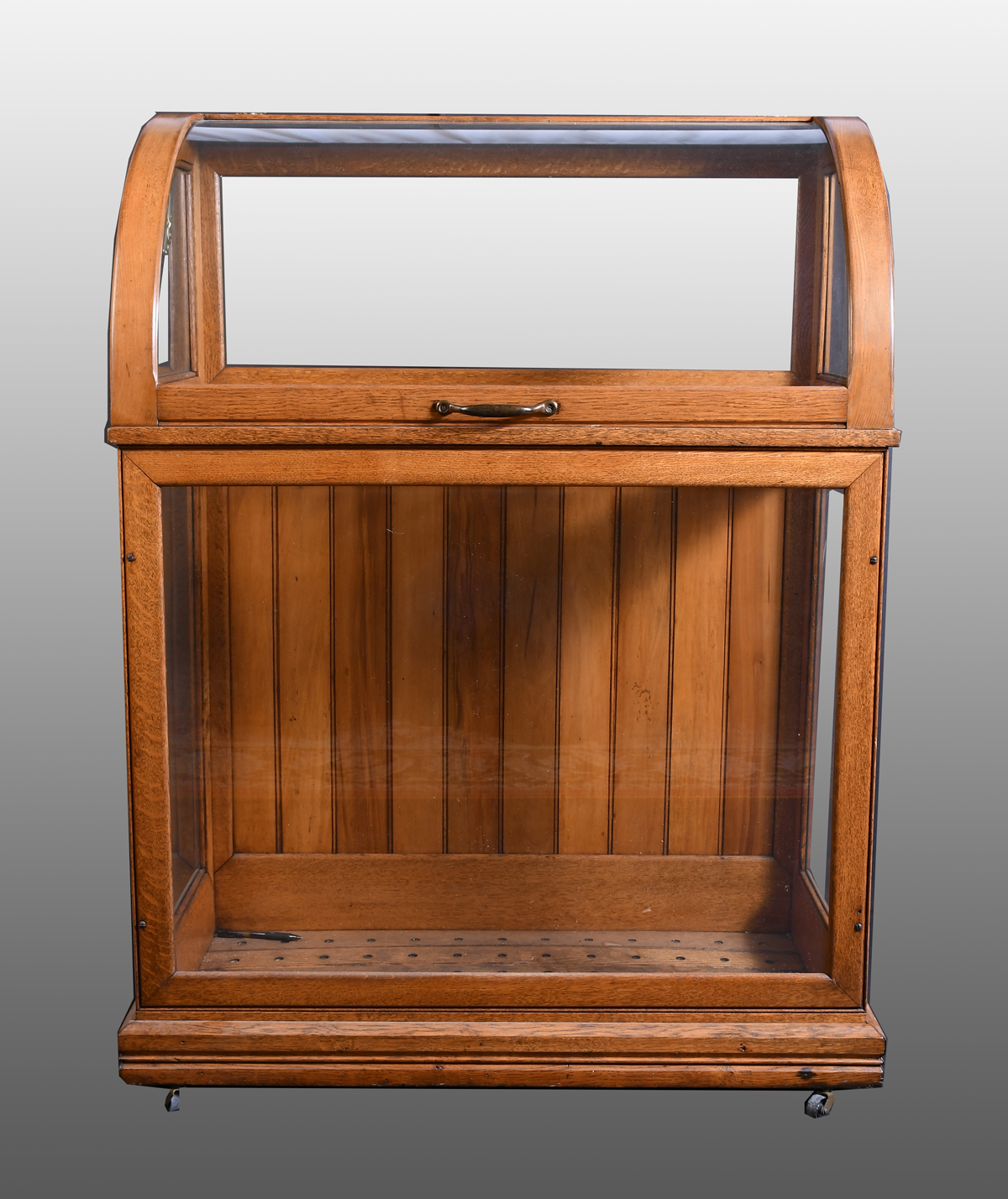 ANTIQUE OAK CANE DISPLAY CASE  36b381