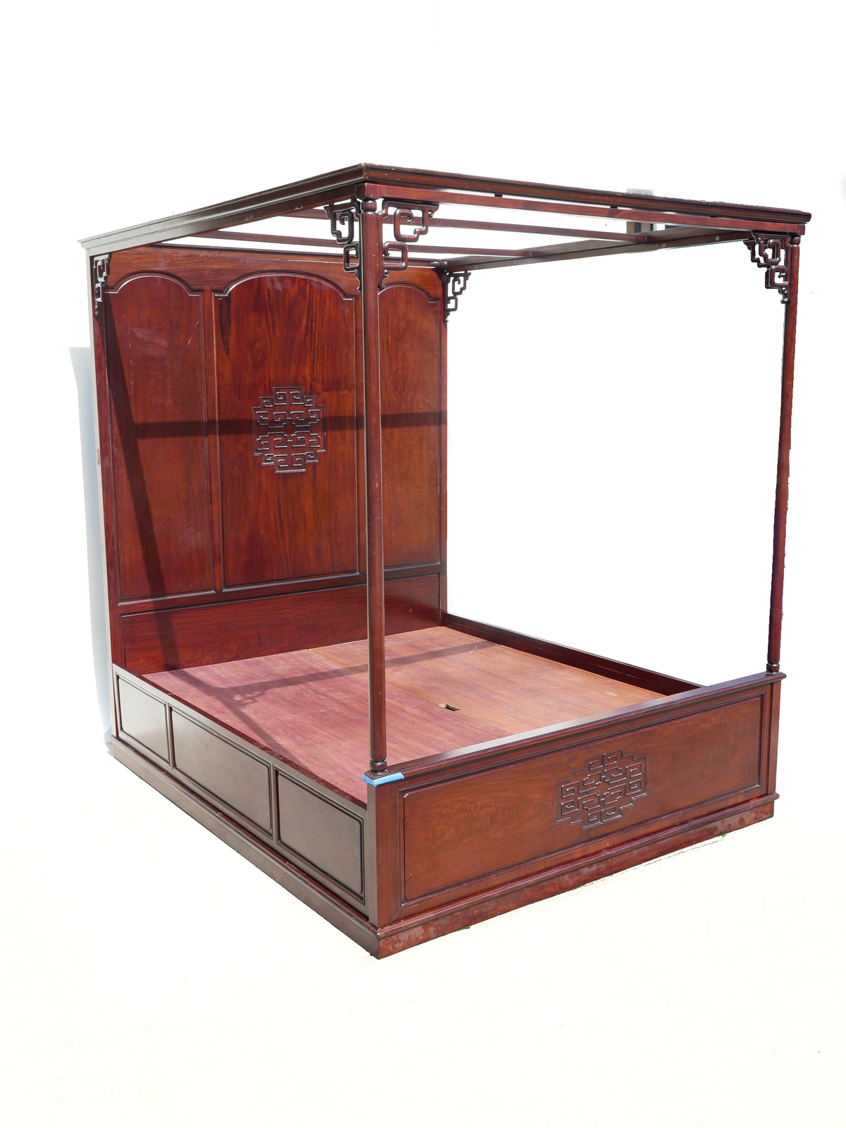 CHINESE ROSEWOOD CANOPY BED: Olympic