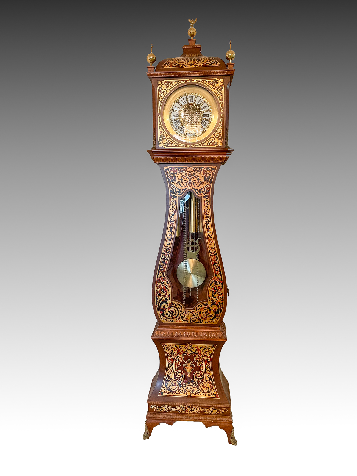 BOULLE STYLE INLAID GRANDFATHER