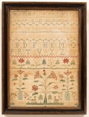 A needlework sampler embroidered 36b3e1