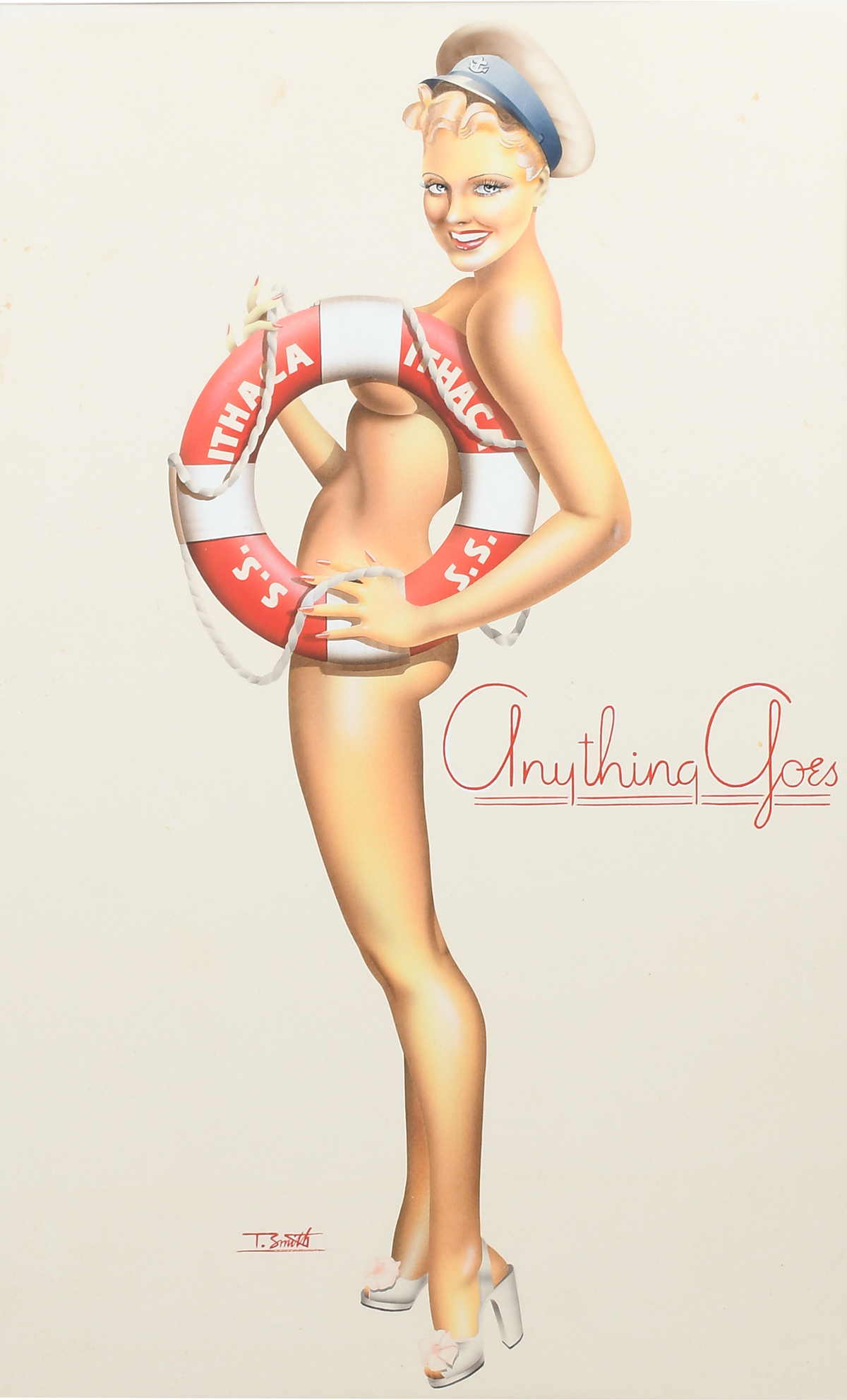  ANYTHING GOES DECO PINUP ILLUSTRATION 36b3f5