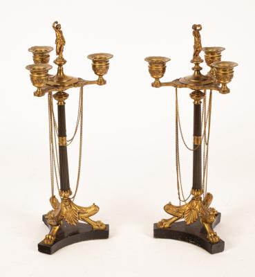 A pair of Regency style table candelabra,