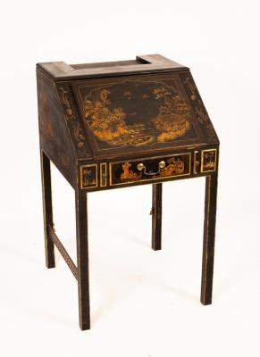 A black and gold japanned bureau  36b49a