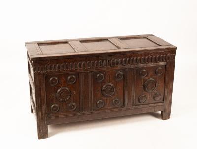 A late 17th Century oak and inlaid