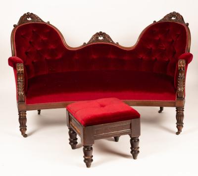 An early Victorian upholstered