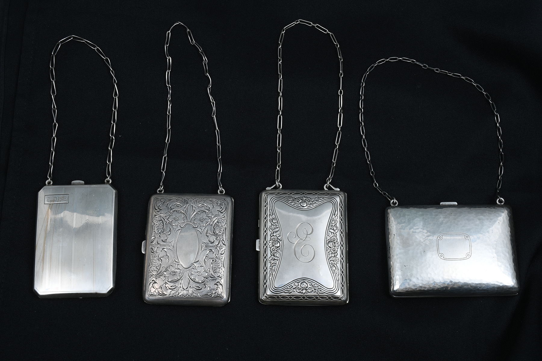 4 SILVER COIN PURSES INCLUDING