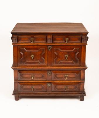 A William and Mary walnut and fruitwood