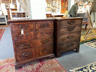 Two George III mahogany pedestal