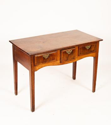 A George III walnut oak and featherbanded 36b548