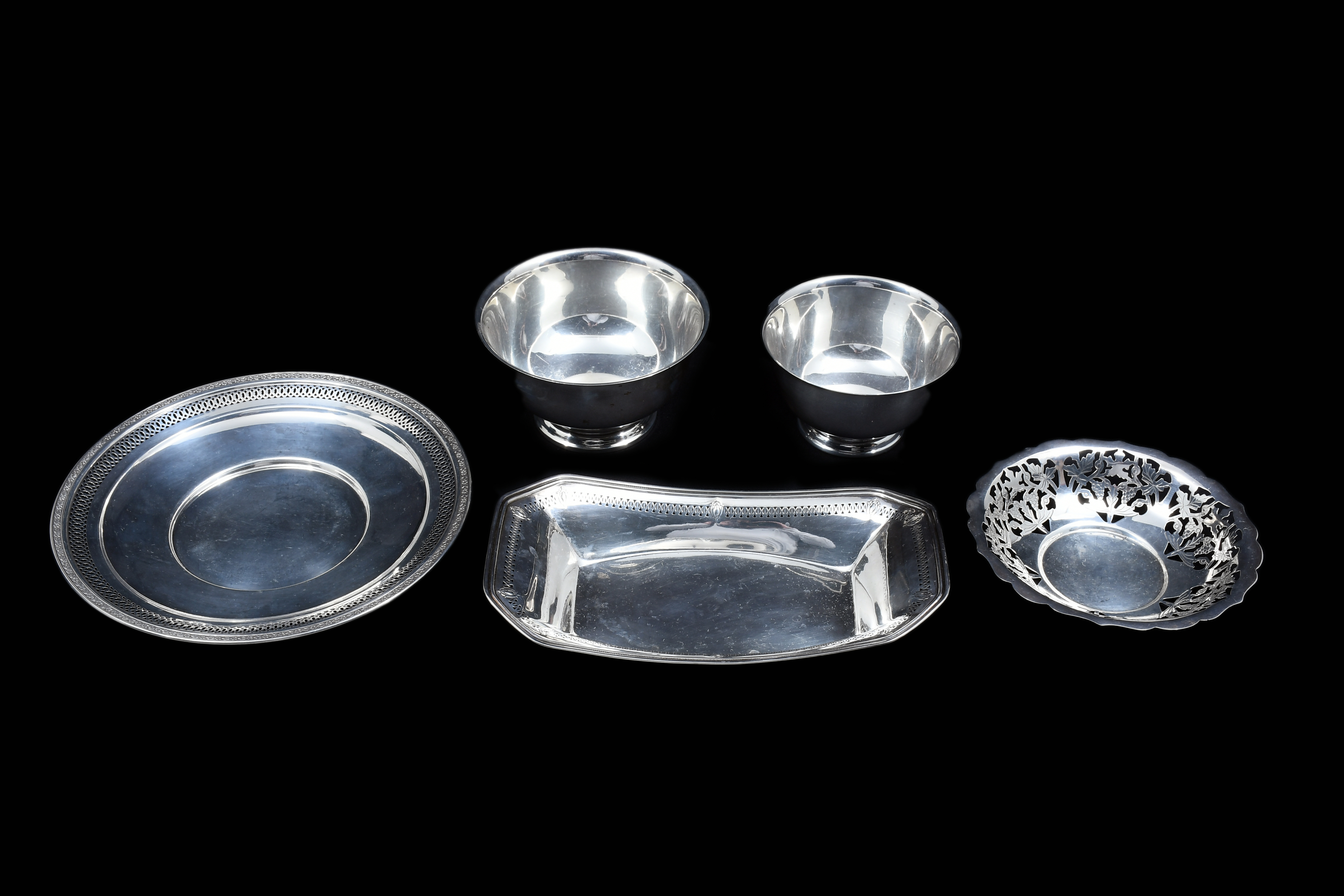5 PC. STERLING SILVER BOWL COLLECTION: