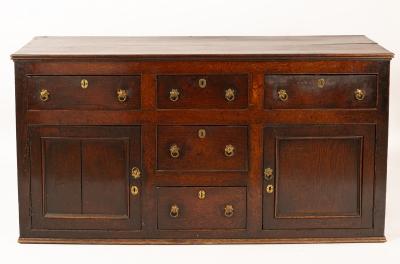 A George III oak dresser base,