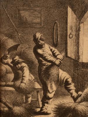 Van Vliet/The Struggling Apprentice/etching,