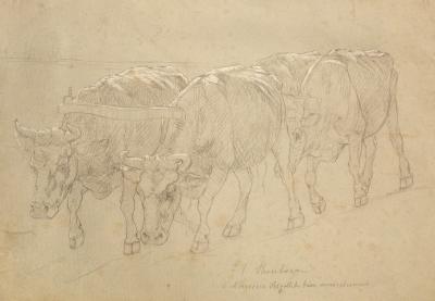L J Thorburn The Ox Team signed watercolour with 36b5ec