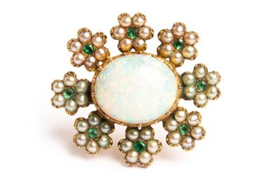 A 19th Century opal and half pearl 36b620