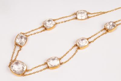 An Edwardian rock crystal necklace,