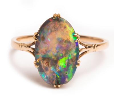 An Edwardian black opal ring the 36b635