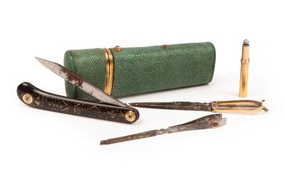 A George III shagreen cased etui,