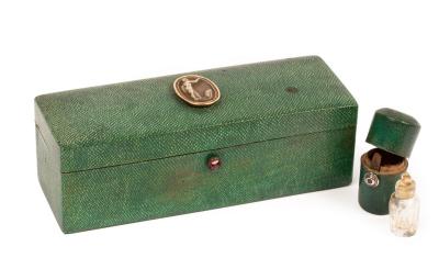 A George III shagreen trinket box,