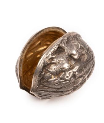 A Victorian novelty silver walnut-shaped