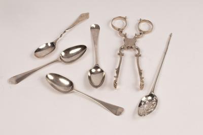 A George III silver mote spoon,