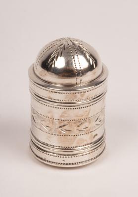 A George III silver nutmeg grater,