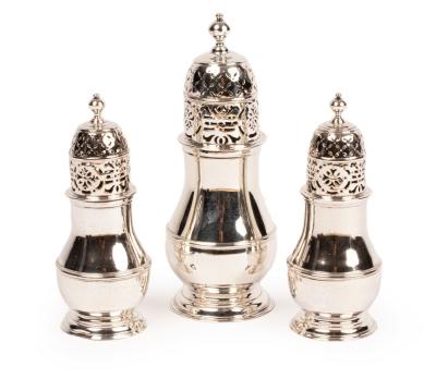 A set of three Queen Anne silver