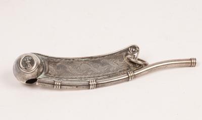 A Victorian silver bosun's whistle,