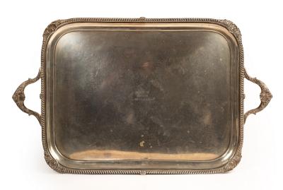 A large Edwardian silver tray,