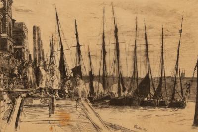 James Abbott McNeil Whistler 1834 1903 Billingsgate drypoint 36b6ea