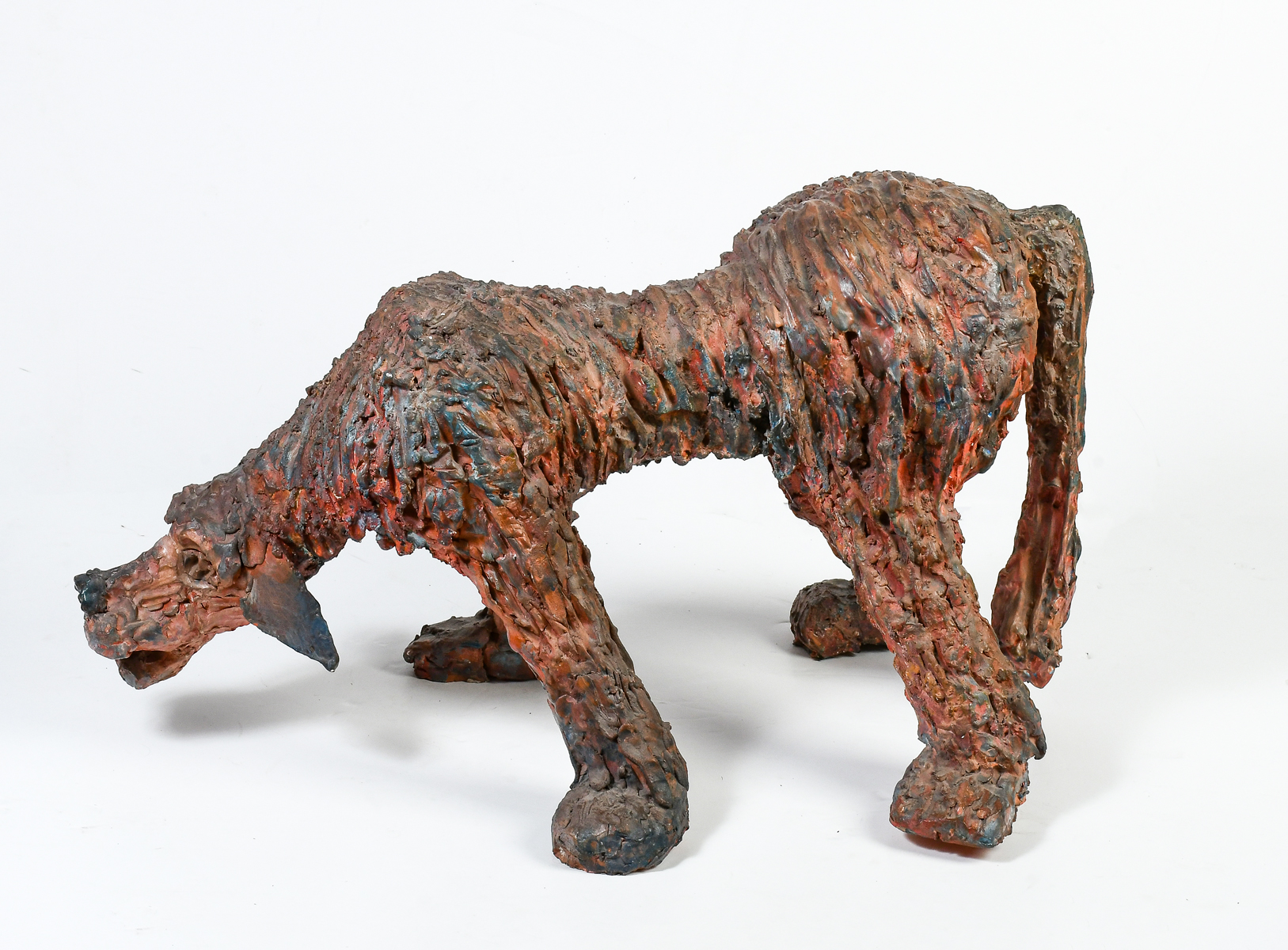 NEARLY LIFESIZE TERRACOTTA HOUND 36b775