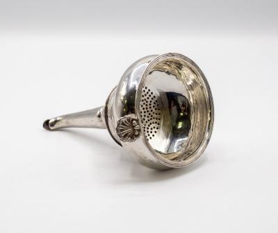 A George IV silver wine funnel,